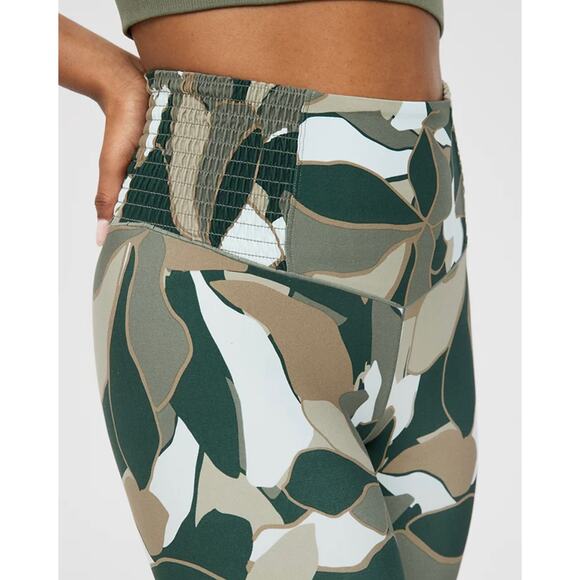 Aerie Green Printed Real Me Smocked Waistband Legging SIze X-Small - Picture 6 of 14